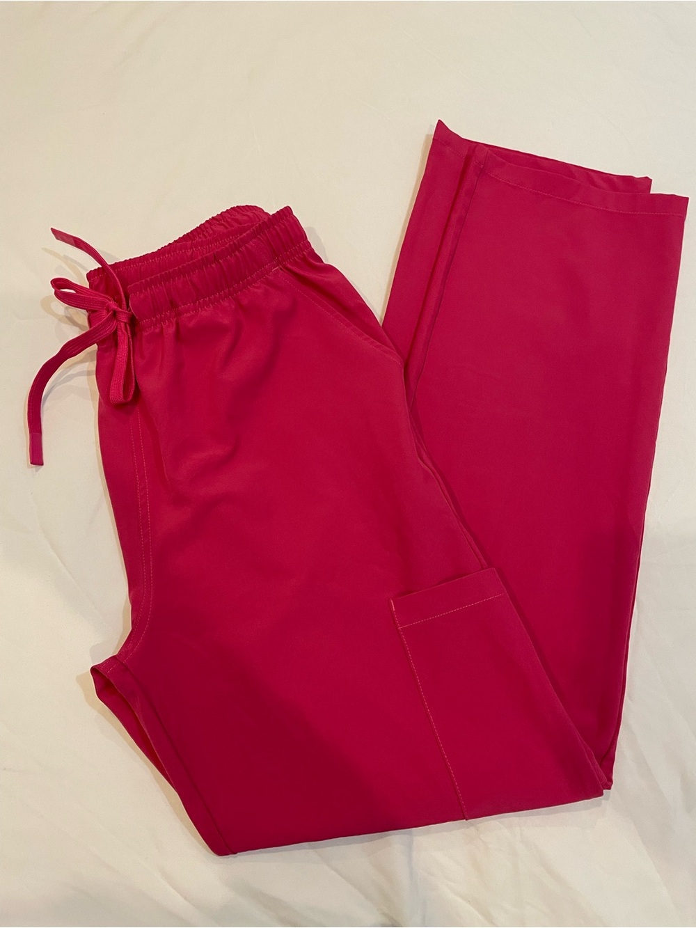 Women's Elastic Waist Drawstring Pants - Fuchsia